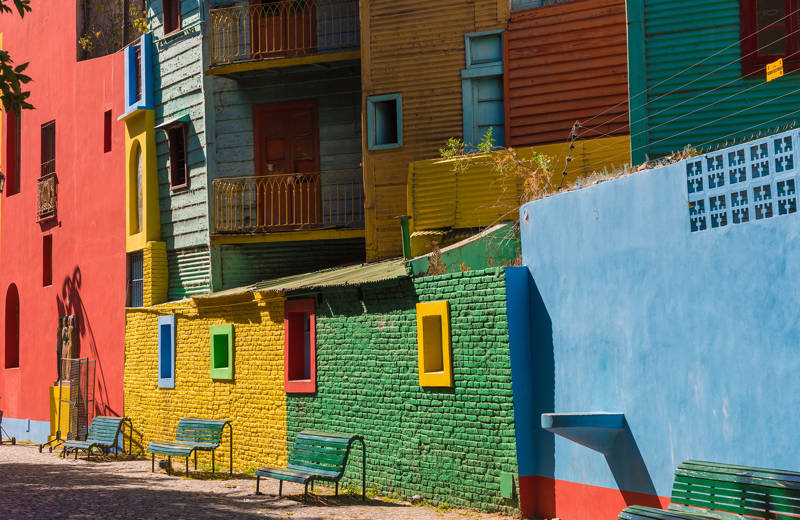 Colourful houses and buildings in the capital of Argentina, Buenos Aires.
