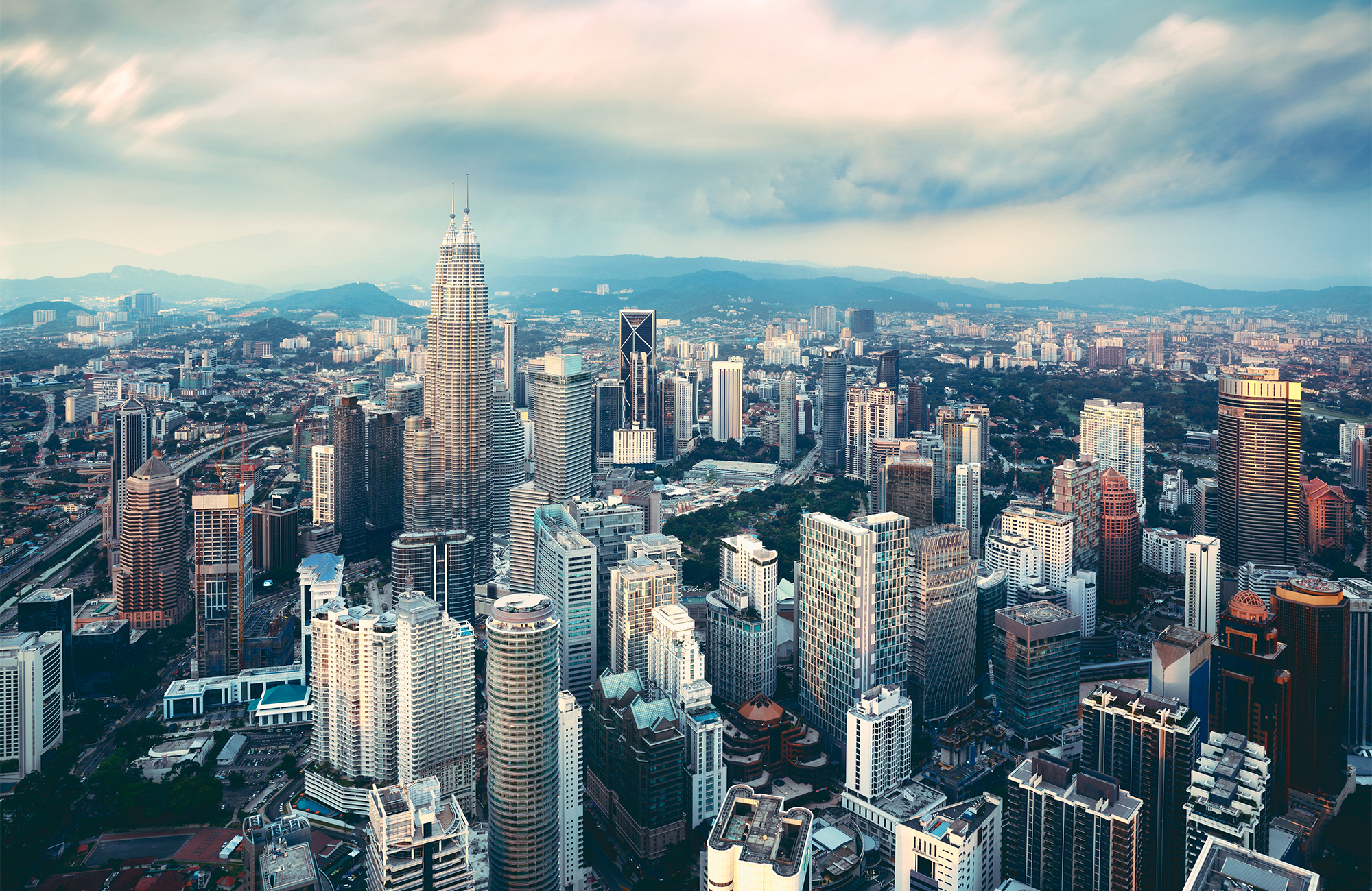Aerial view of Kuala Lumpur's city skyline in Malaysia - KILROY