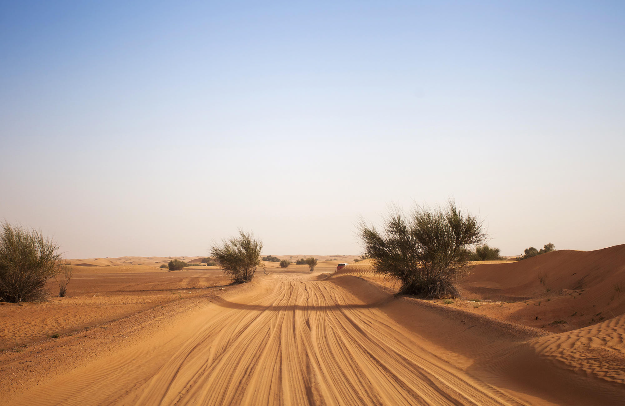 Image of a road leading through sand dunes somewhere in the Middle East - KILROY