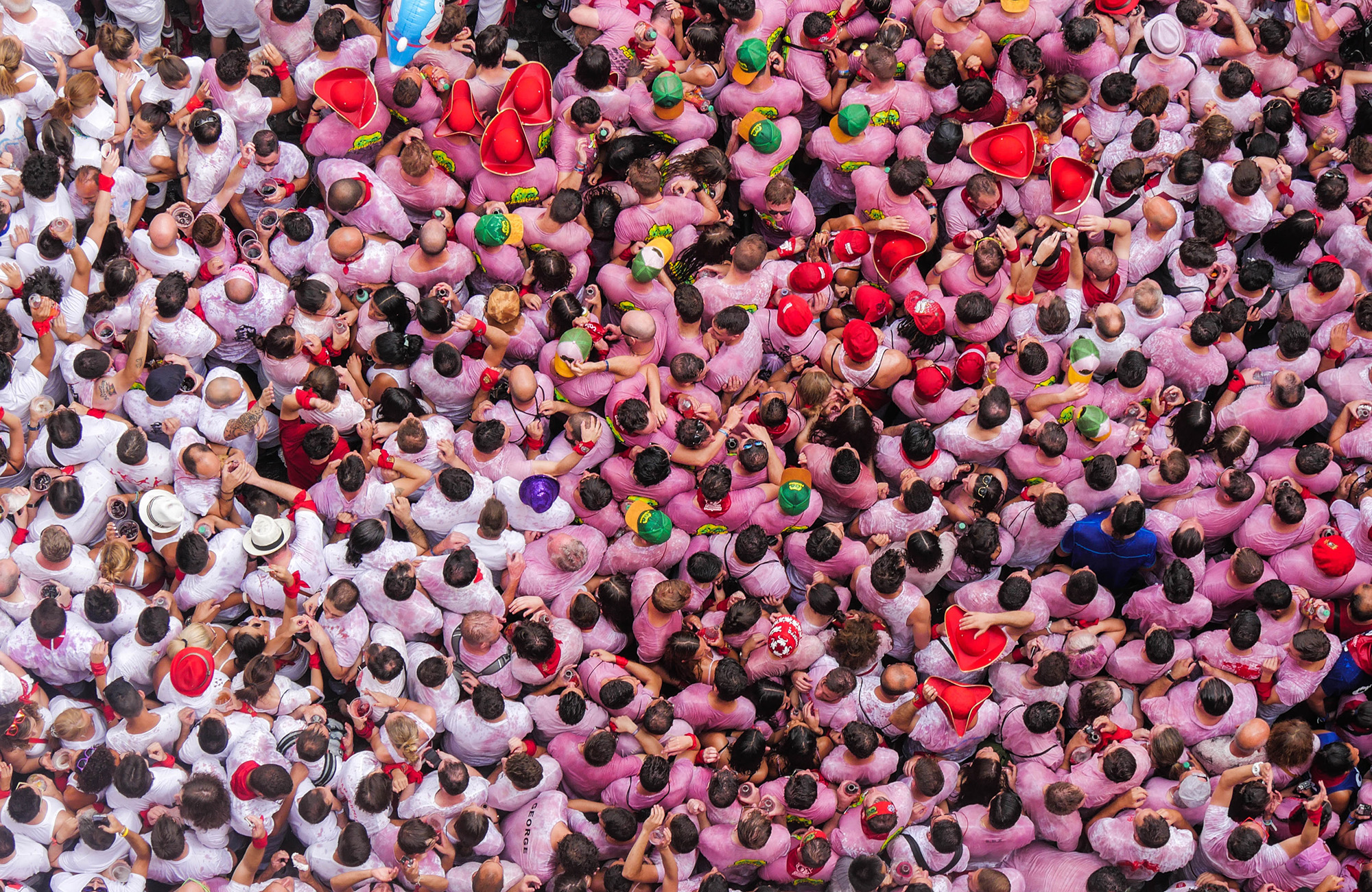 Aerial view of the La Tomatina festival in Spain - KILROY