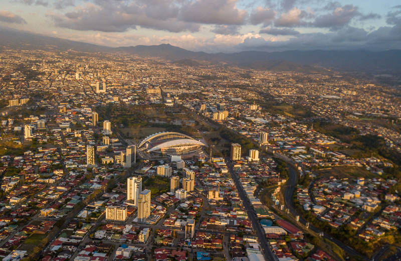 View over the city of San Jose in Costa Rica