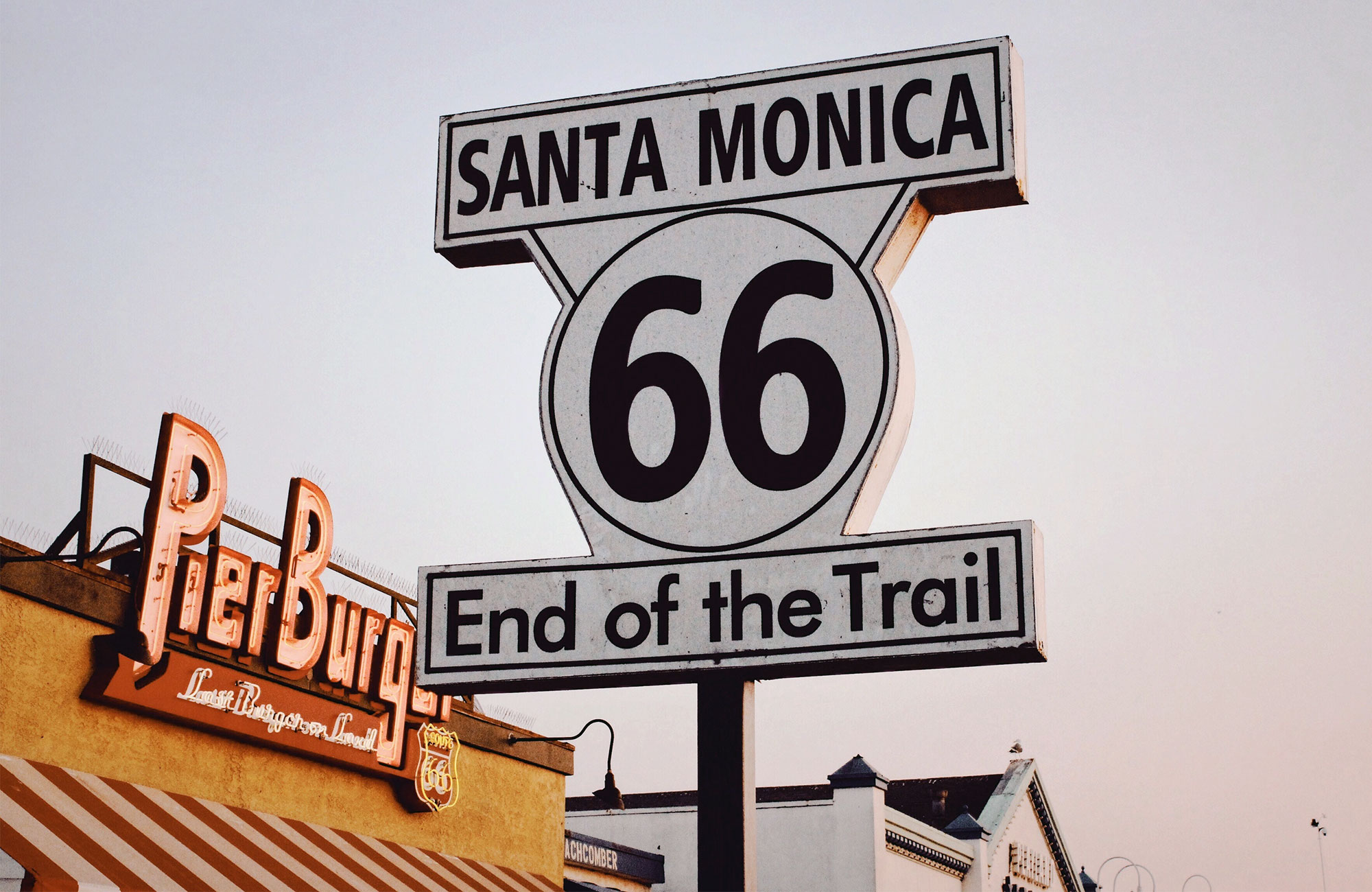 Image of a Route 66 Highway sign in Santa Monica - KILROY