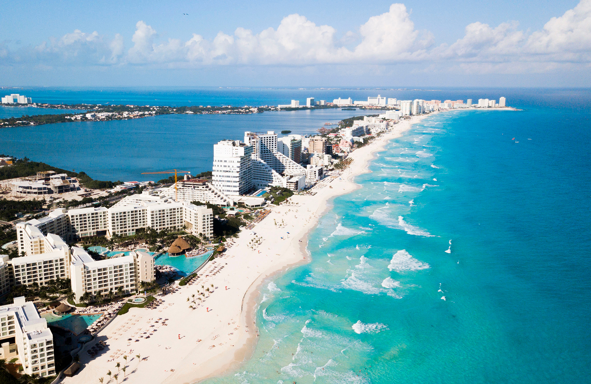 Aerial image of Cancun on the Caribbean coast of Mexico - KILROY