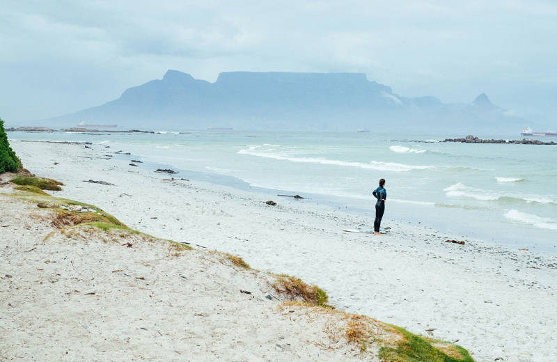 Cape Town South Africa Surfer At Table View Cover