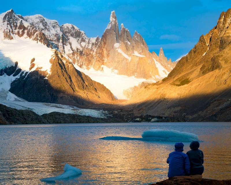 Image of a couple looking towards Torres del Paine in Patagonia - KILROY
