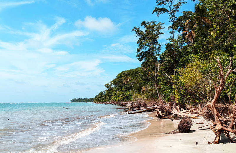 Deserted beach in Cahuita National Park, Costa Rica