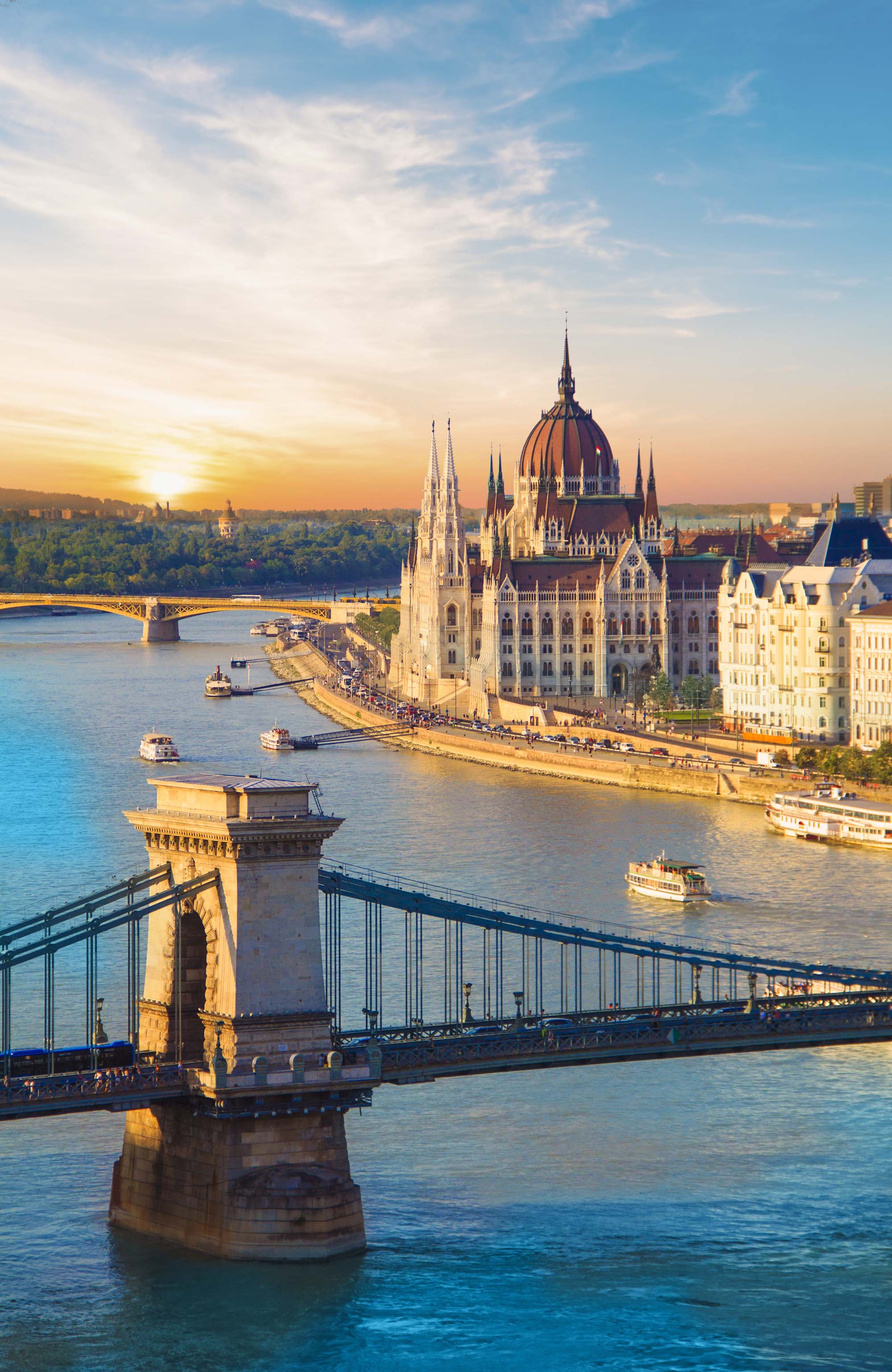 Image of parliament at sunset in Budapest in the country of Hungary - KILROY