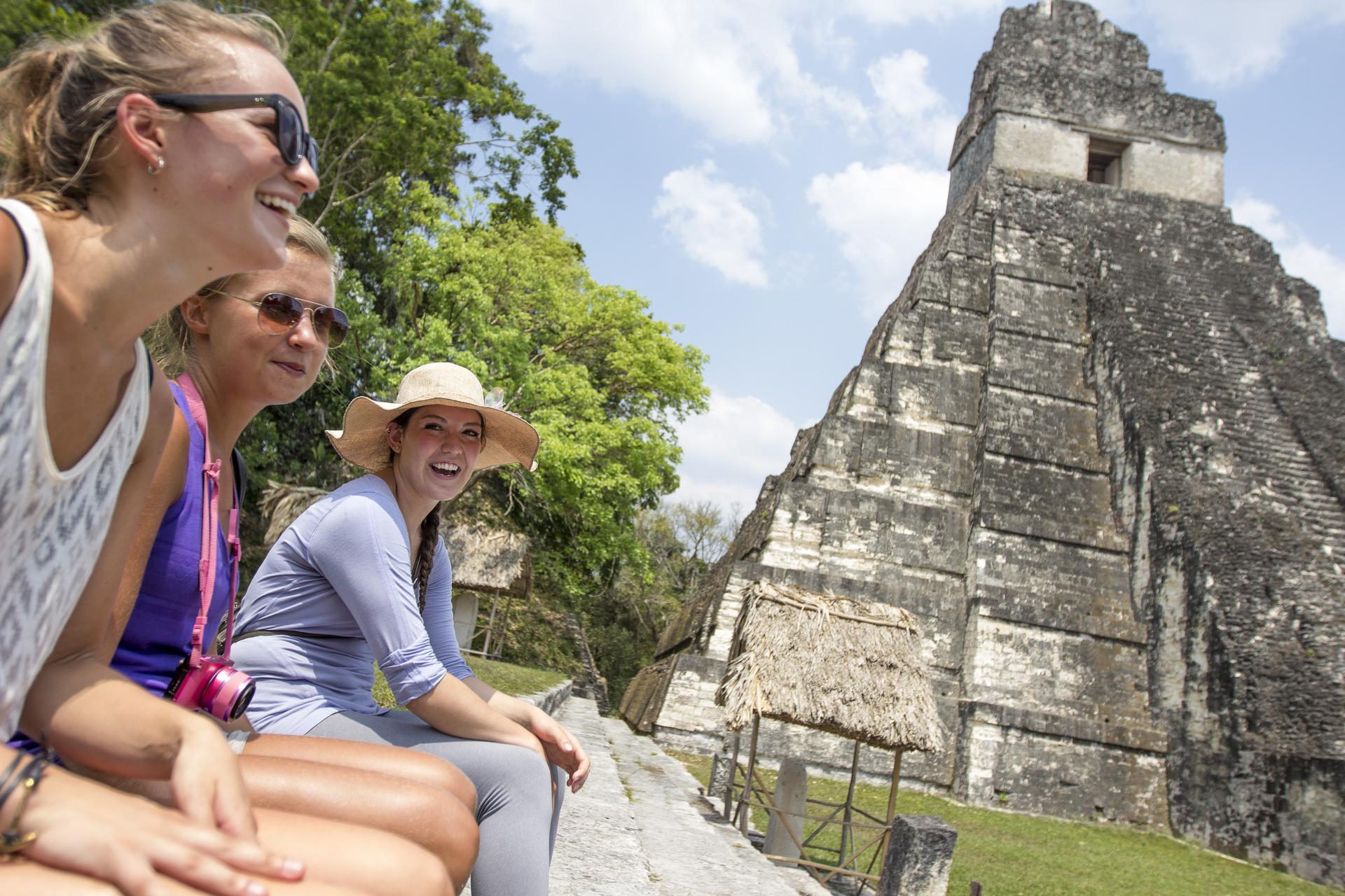 Guatemala Tikal Ruins Female Travellers