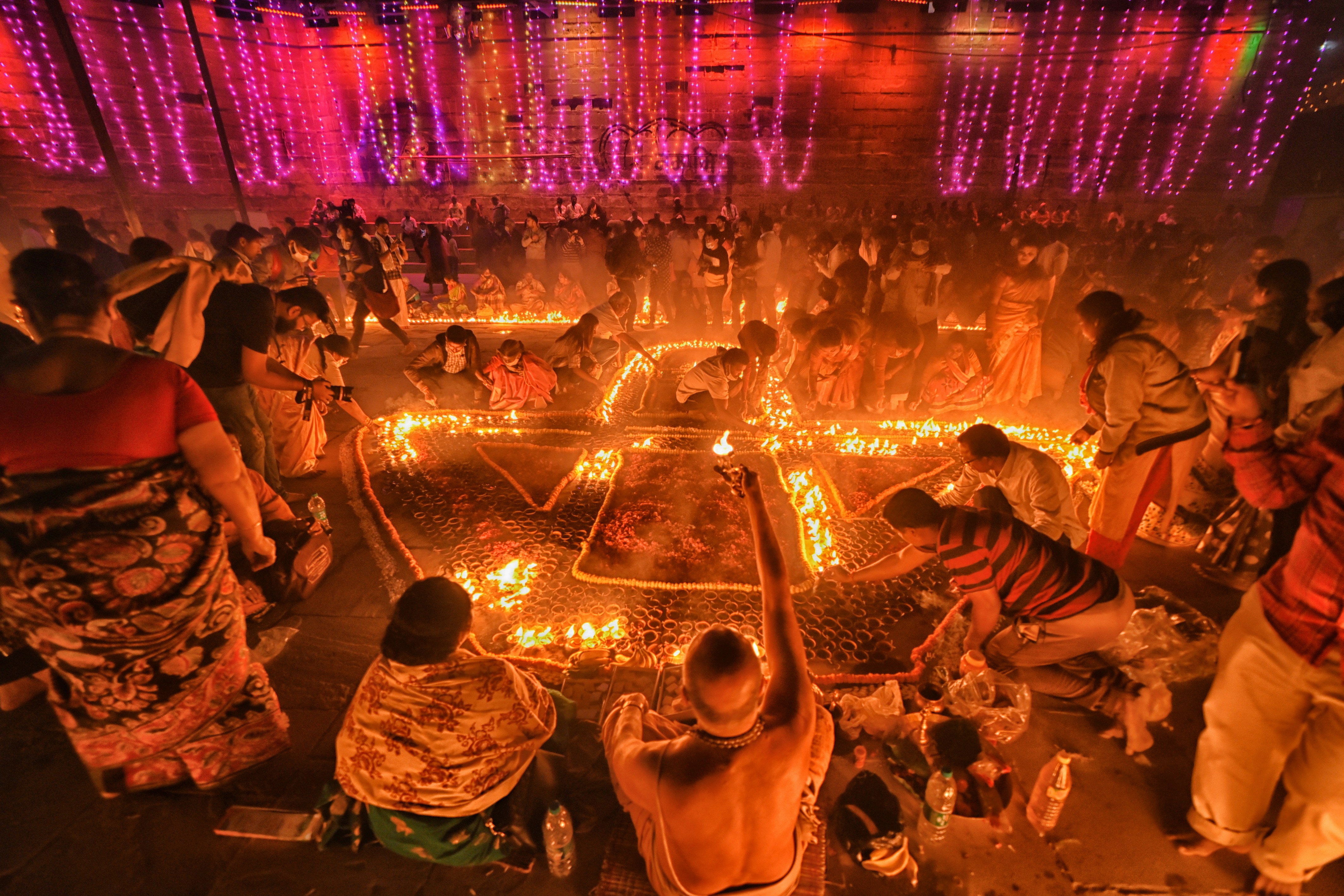 Image of people celebrating a festival of light and fire in India - KILROY