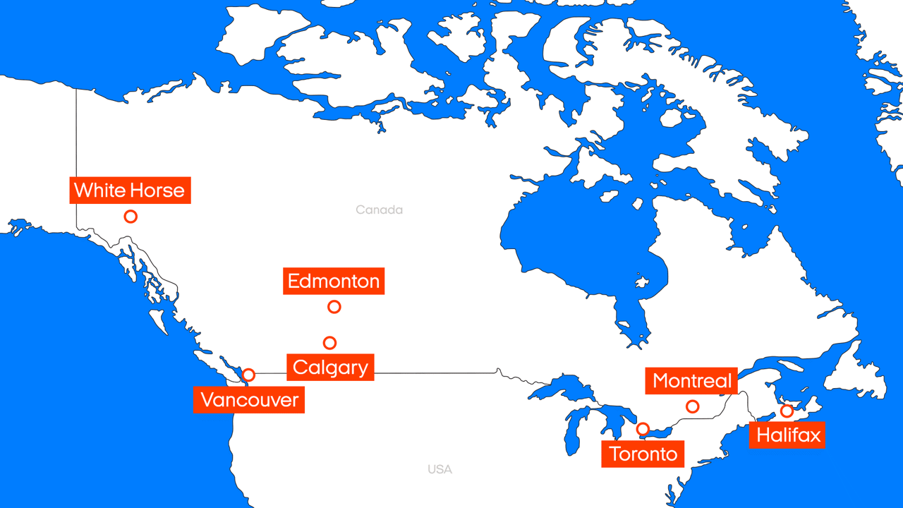 Rental locations in Canada