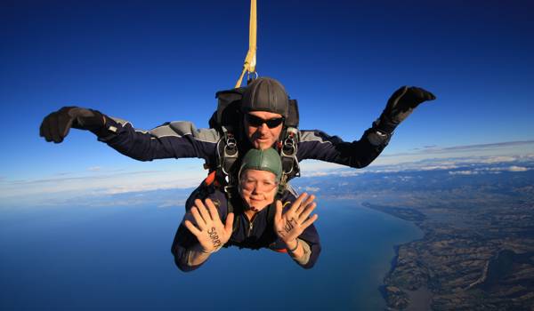 Elke From Belgium Skydiving In New Zealand