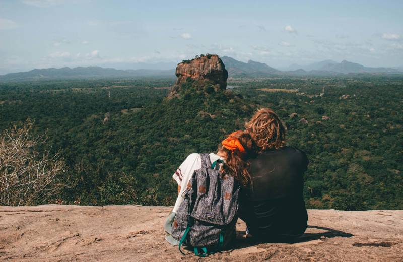 Image of a couple overlooking Sigiriya Rock Fortress in Sri Lanka - KILROY